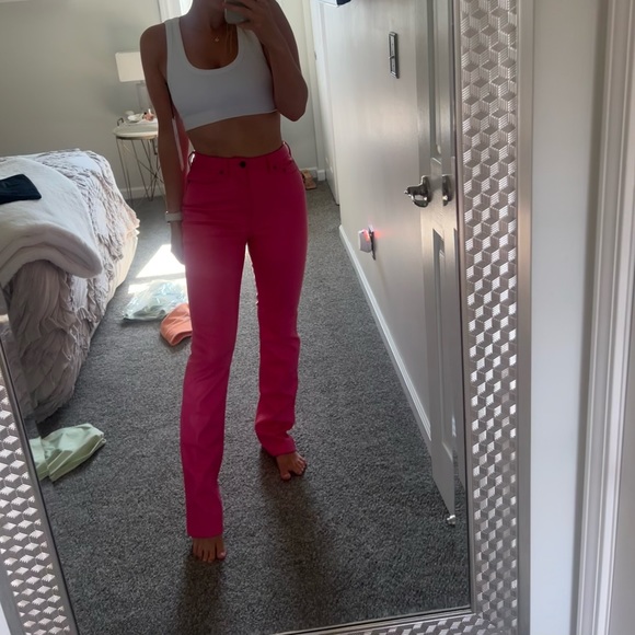 AFRM Heston Faux Leather Straight Leg Pants - Picture 12 of 16